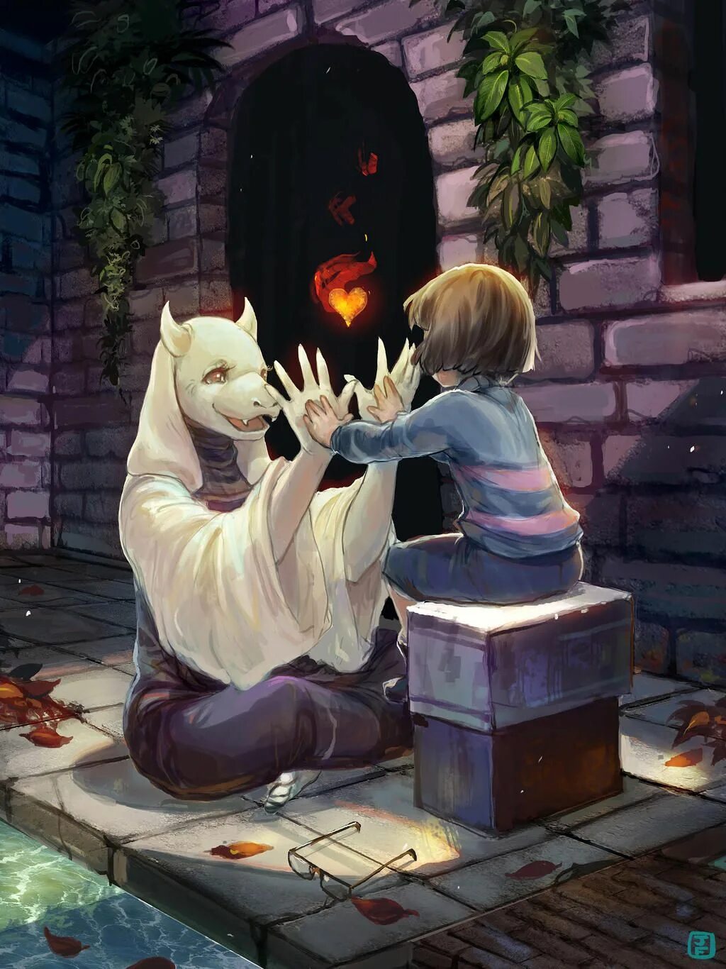 Undertale fan. Undertale Ториэль и Фриск. Андертейл арт. Undertale Art Ториэль. Ториэль и Фриск арты.