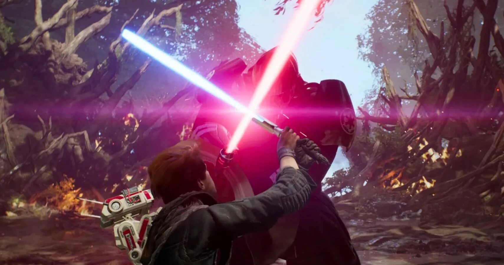 Star Wars Jedi Fallen order трейлер. Бой на световых мечах арт. The Jedi of Star Wars: Fallen order 2. Jedi Fallen order розовый меч. Star wars jedi steam купить