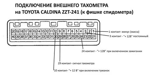 Схема подключения тойота