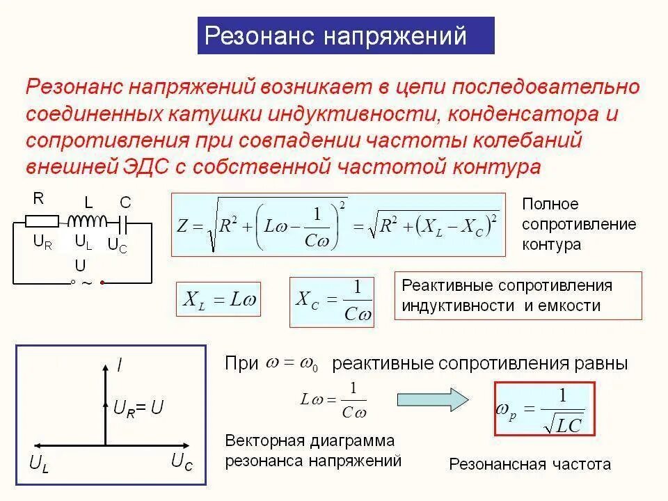 Векторная диаграмма цепи резистор емкость Индуктивность. Резонансная частота для тока и напряжения. Цепь переменного тока при резонансе напряжений. Формула резонанса Индуктивность емкость. Как определить частоту конденсатора