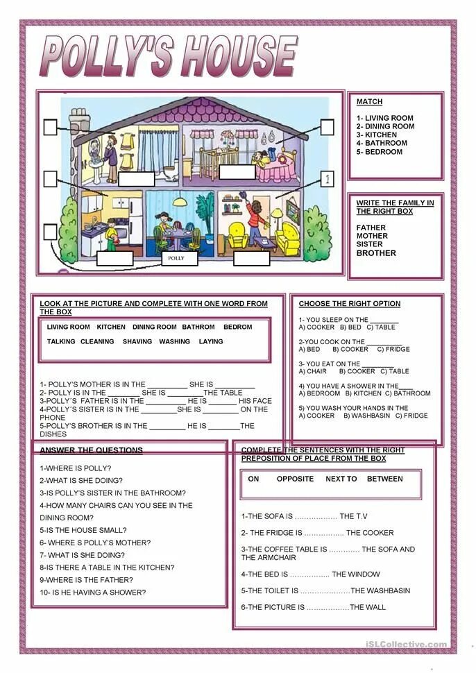 Английский House Rooms Worksheet. House Worksheets for Elementary. Pollys House Polly. My House reading Comprehension. My house is here