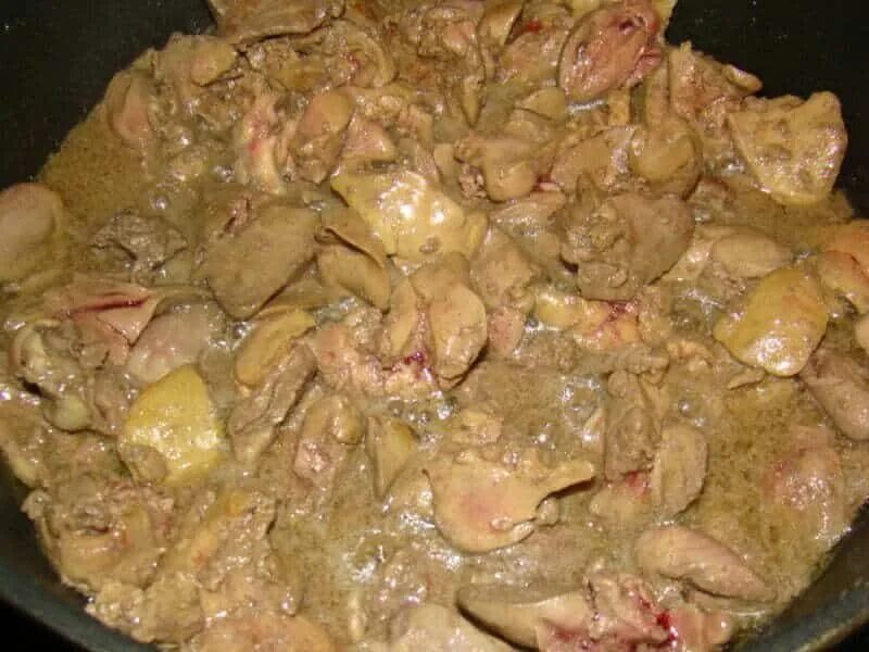 Утиные потрошки. Потрошки жареные.