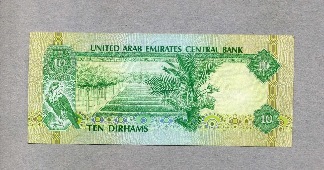 Арабские деньги в рублях. _United arab Emirates Central Bank 10 ten dirhams. Купюра 10 дирхам ОАЭ. 10 Дирхамов ОАЭ 1995 года. Деньги арабских Эмиратов купюры.