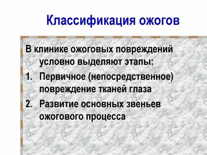 Ожоги классификация
