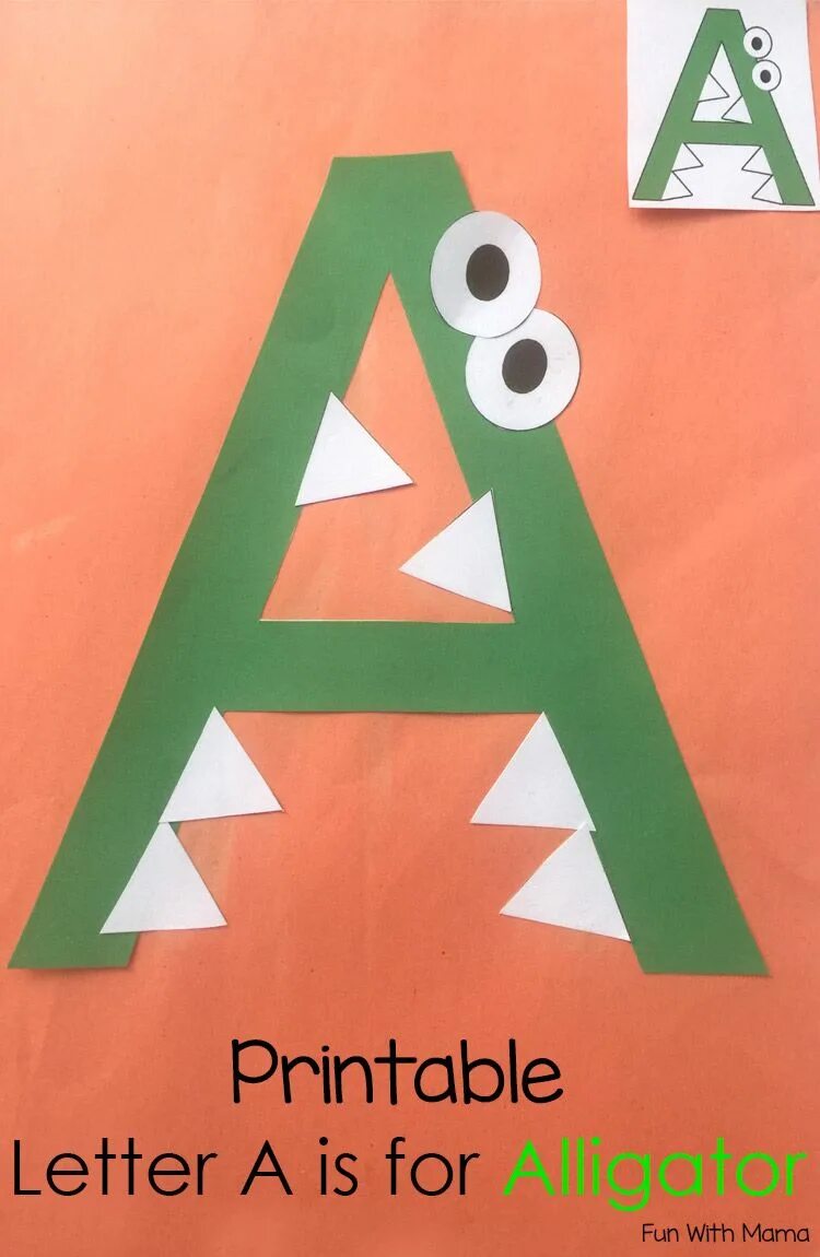 Make a letter. Поделка letter a. letter a craft. letter a craft for kids. letter a alligator craft.