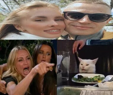 Мем с котом и двумя женщинами