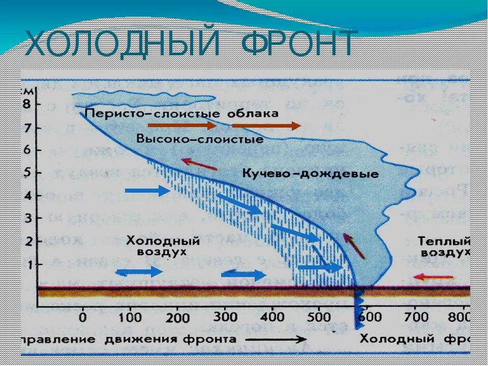 Холодный и теплый атмосферный фронт схема. Теплый фронт и холодный фронт. Холодный фронт схема. Тёплый и холодный атмосферные фронты. Холодного воздуха род