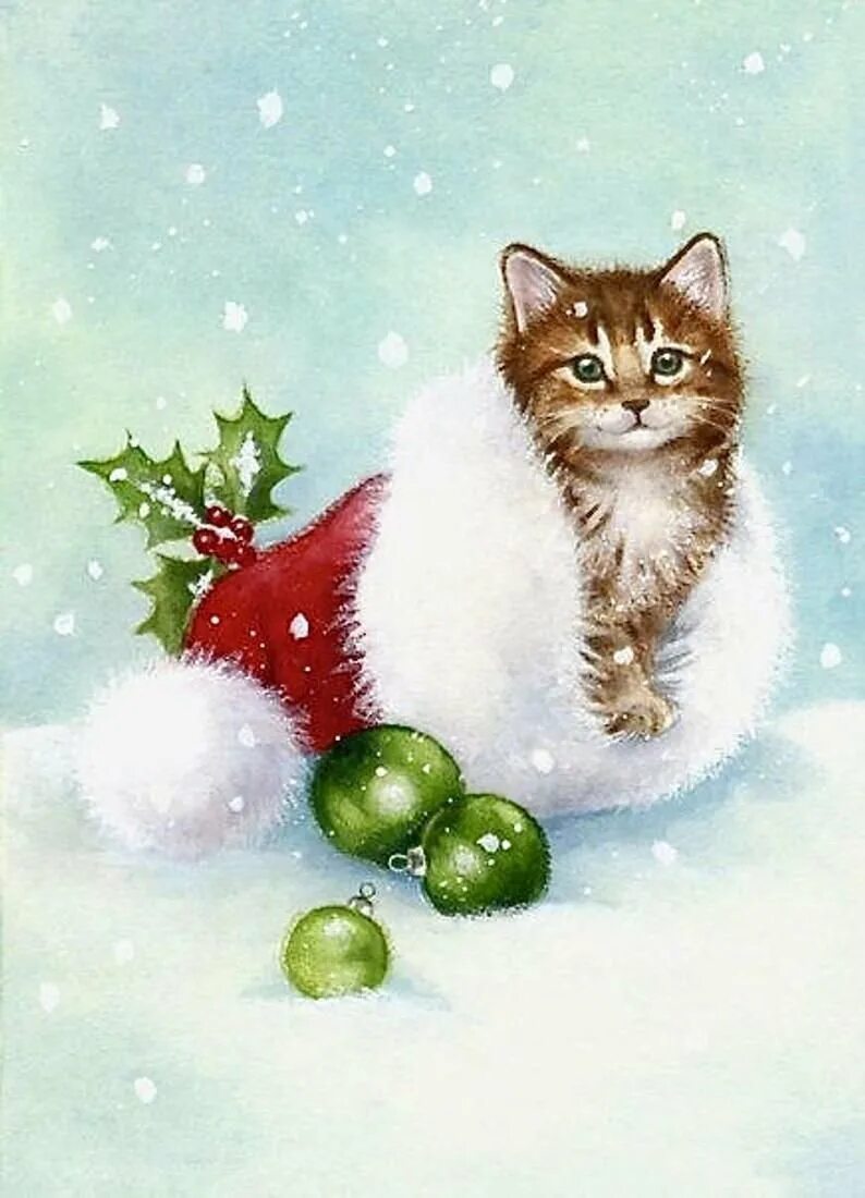 Рисунок на новый год кошка. Новогодний котик. новогодние иллюстрации. новогодние картинки. новогодние открытки с котиками.