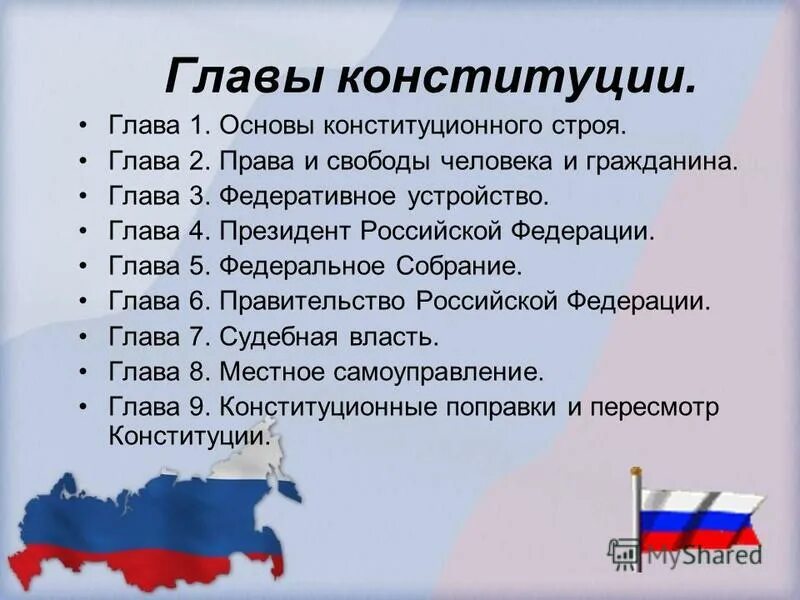 Главы Конституции Российской Федерации. Глава 1 Конституции РФ основные. Главы Конституции России. Главы Конституции и их названия.