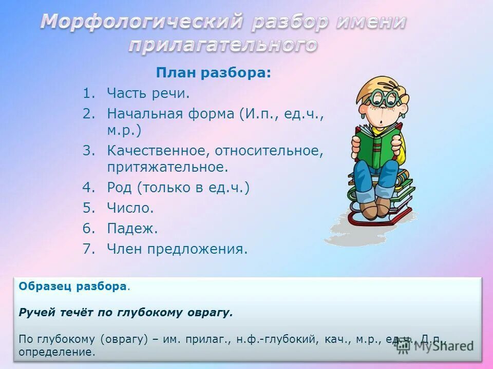 Начальная форма другого. Начальная форма в разборе прилагательного. Разбор части речи. Разбор как часть речи прилагательное. Разобрать прилагательное как часть речи.