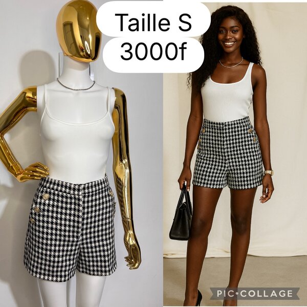 Shorts à motif pied-de-poule