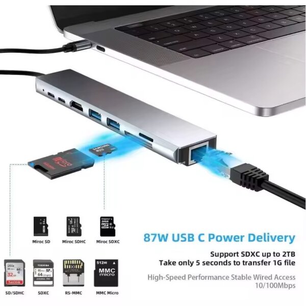 Adaptateur hub 8 en 1