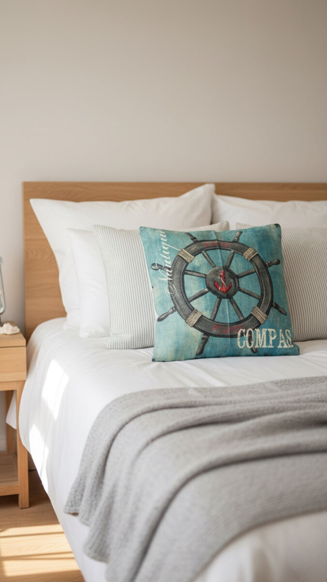 Coussin nautique décoratif