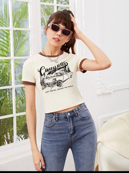 T-shirt Femme Vintage Camping
