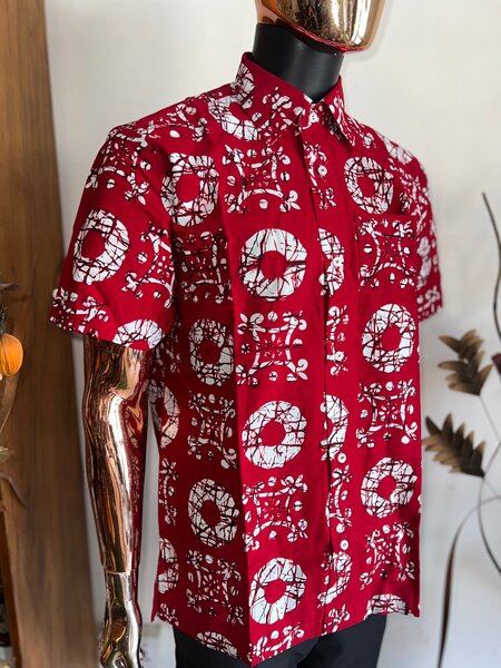 Red ankara shirt