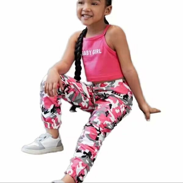 Tenue camouflage fille rose