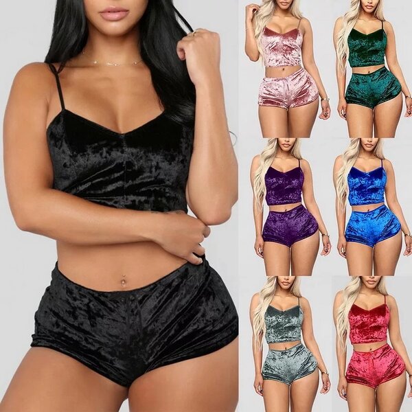 2pc Velvet Lingerie Nightwear