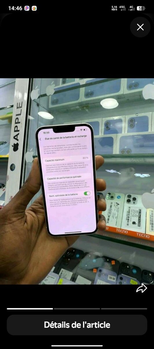 iPhone 13 Blanc 128GB Débloqué