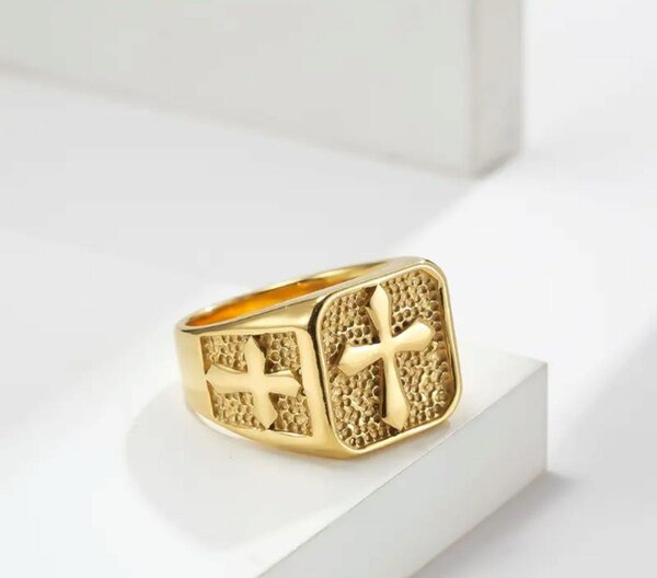 Bague Homme Croix Vintage
