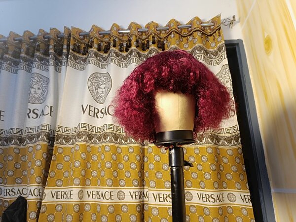 Curly Burgundy Wig