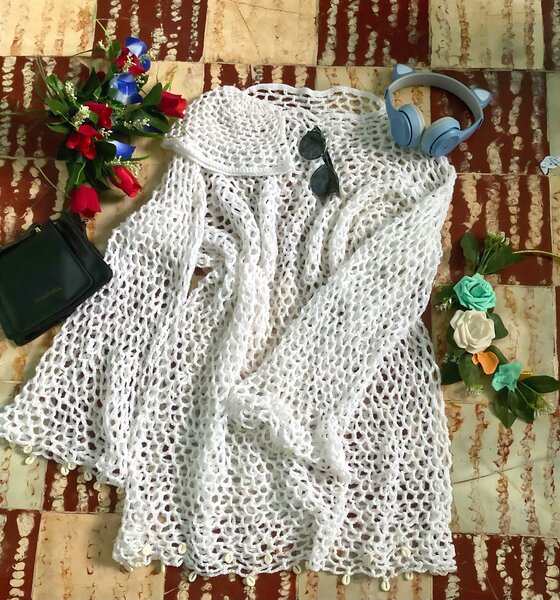 Tunique maillée en crochet