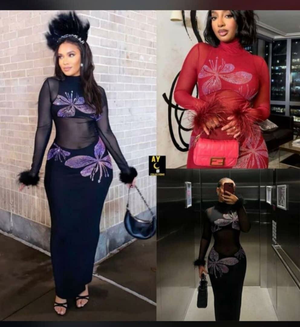Robe Élégante en Maille Transparente