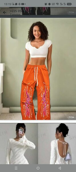 Pantalon large orange tendance