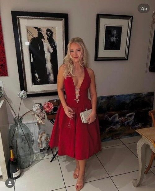 Robe Évasée Rouge Élégante