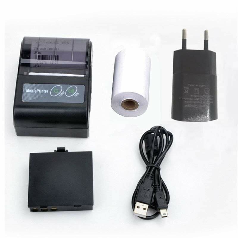 Mini imprimante thermique portable avec papier imprimé, sans