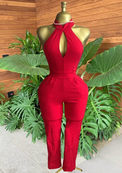 Combinaison Femme Rouge Élégante