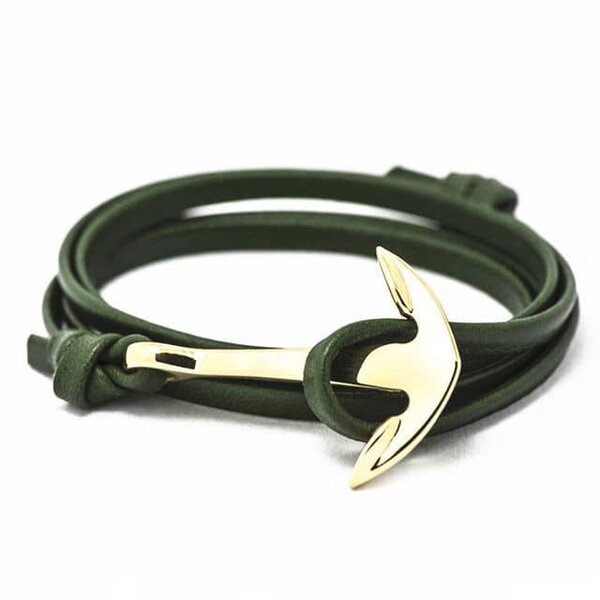 Bracelet ancre en cuir