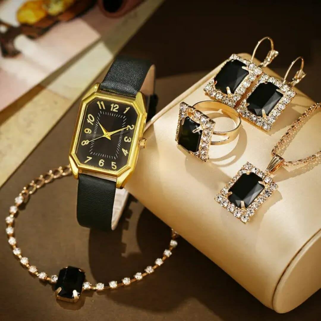 Ensemble Montre et Bijoux Brillants