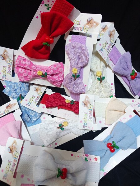 Serre-têtes en dentelle colorée pour bébés