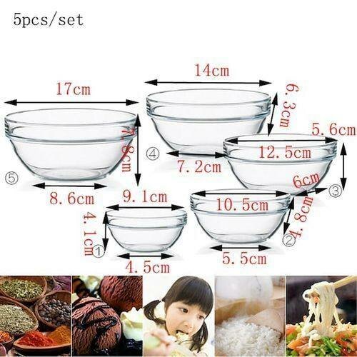 Set de bols en verre avec couvercle