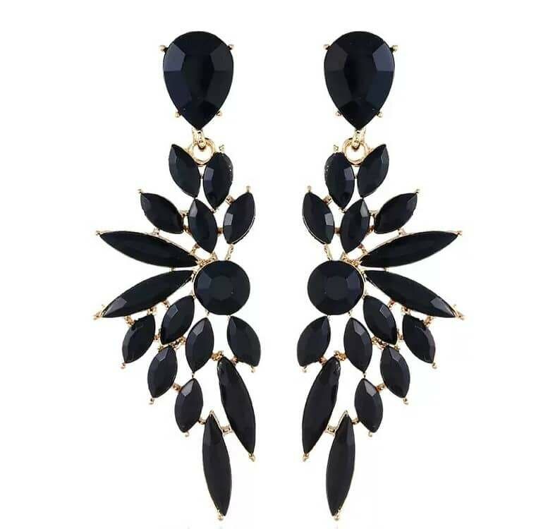 Elegant Black Crystal Earrings
