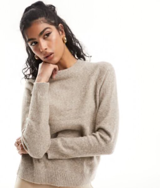 Pull en laine beige femme