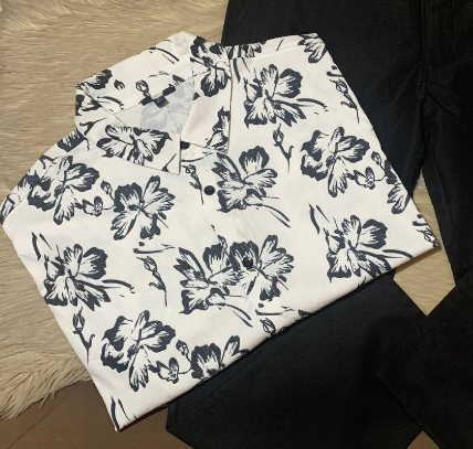 white printed shirt