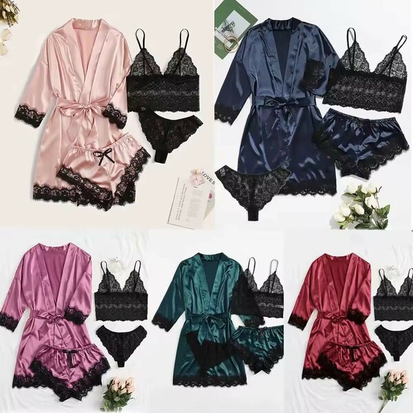 Ensemble satin et dentelle
