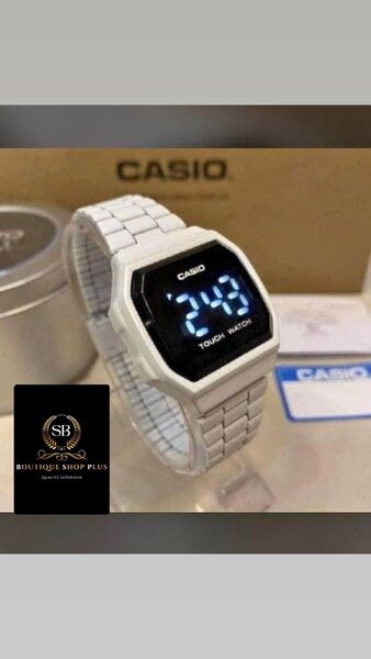 Montre CASIO authentique en acier blanc écran tactile