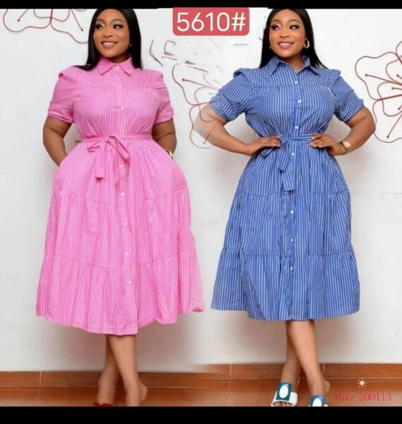 Robe chemise à rayures élégante