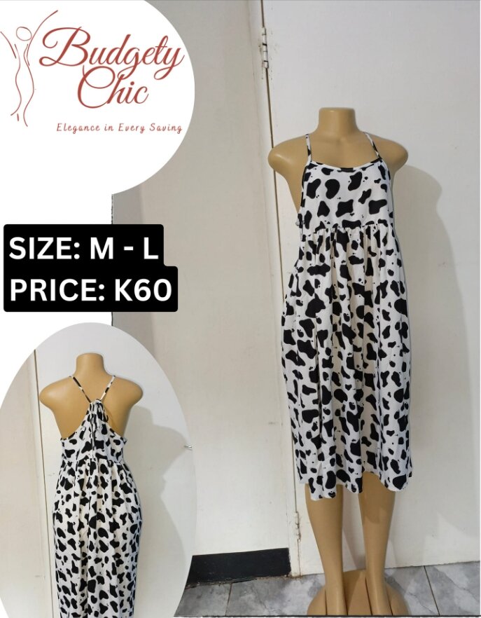 Chic women's dress color black and white size: m-l