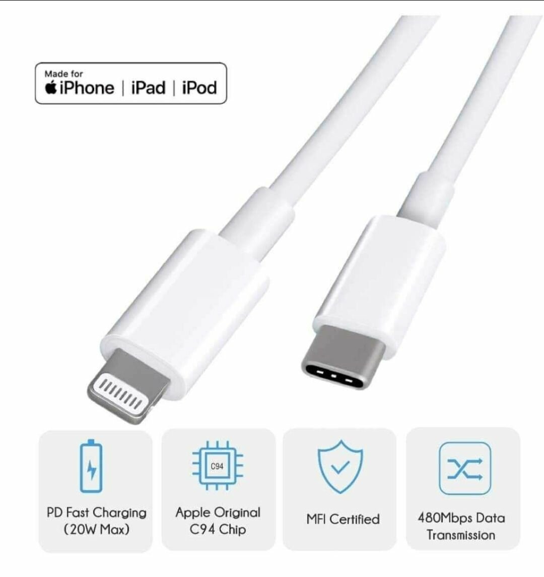 Câble Lightning USB-C MFi Apple