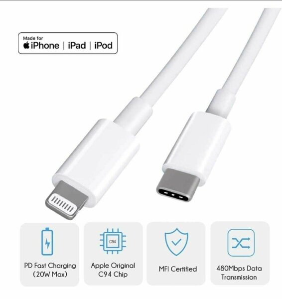 Câble Lightning USB-C MFi Apple