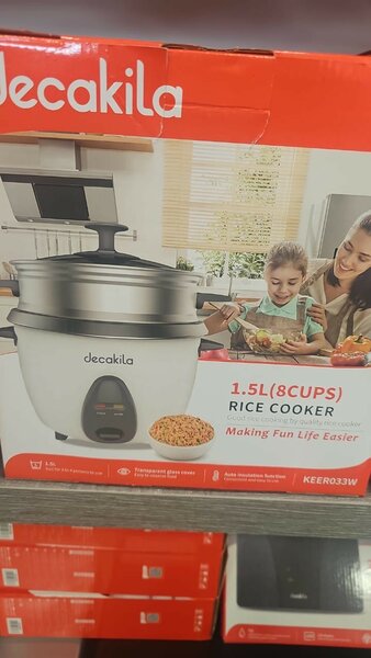 Decakila 1.5 Liters (8 cups ) Rice cooker with Glass Lid