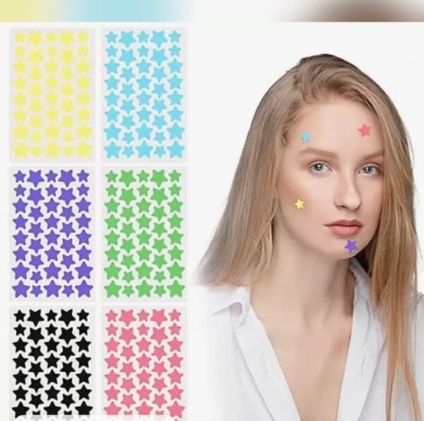 Stickers étoile visage multicolore