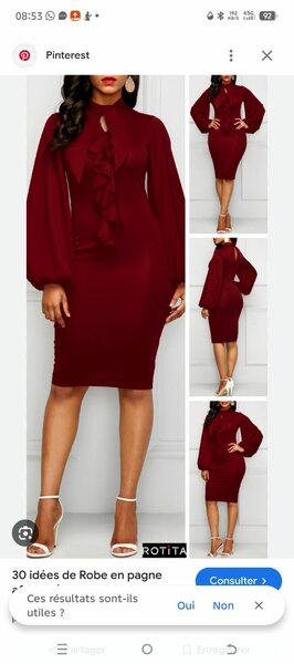 Robe Midi Élegante Bordeaux