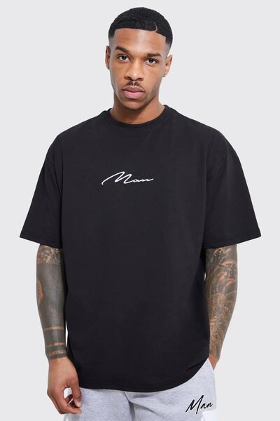 TEE SHIRT BOOHOO POUR HOMME noir