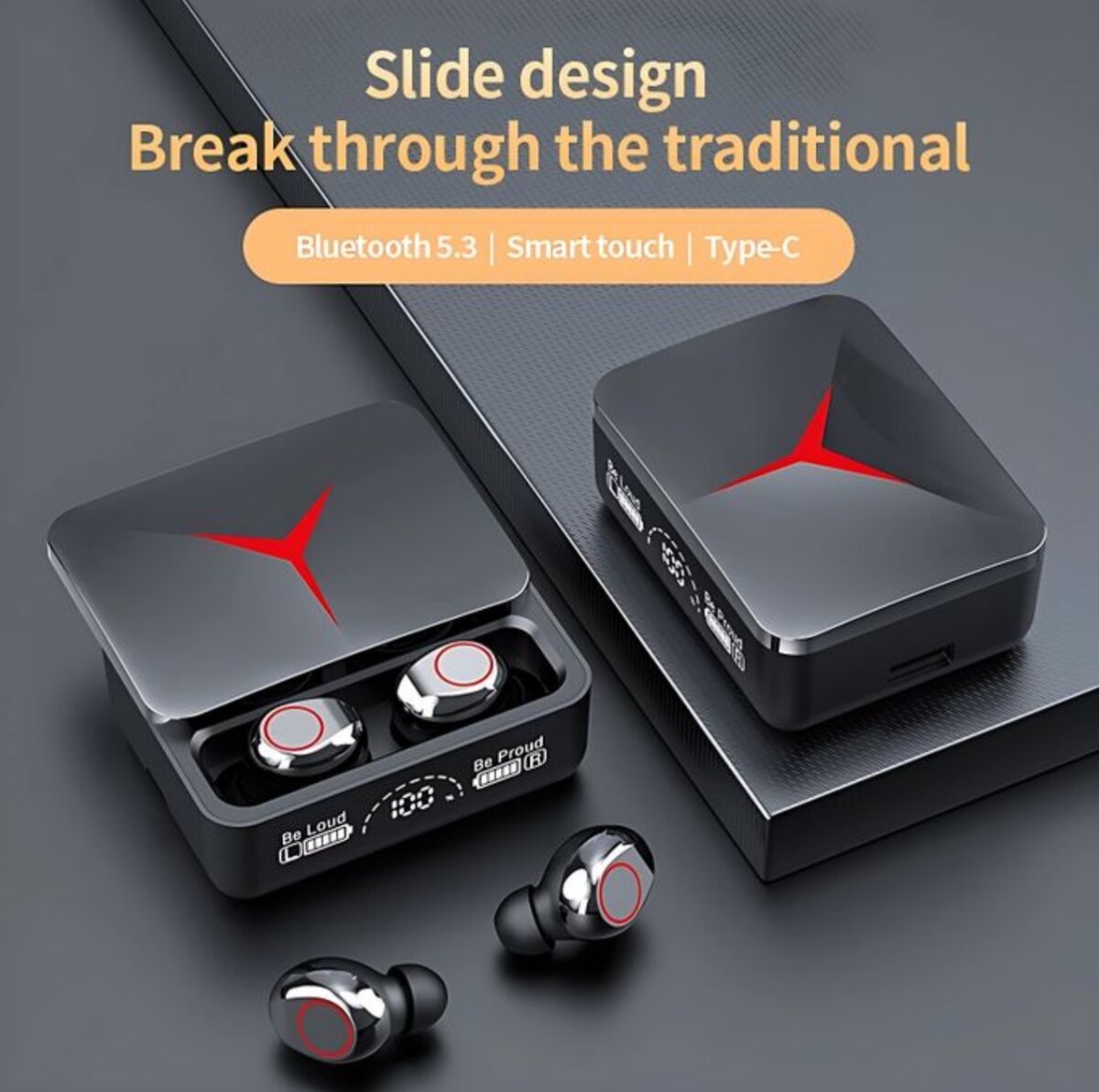 Oreillette Bluetooth 5.3 Finger Touch - Noir