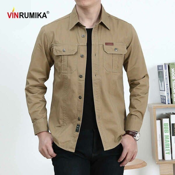 Chemise homme beige