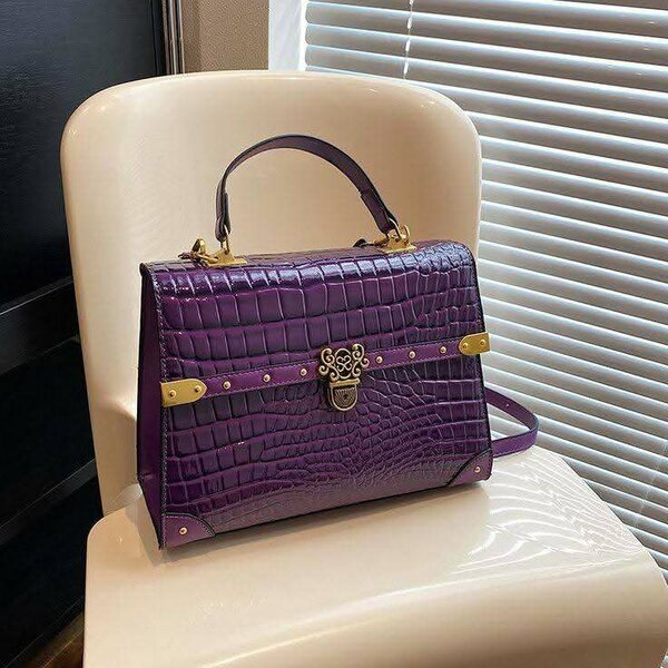 Sac à main en cuir pu violet